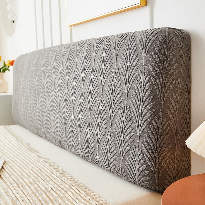 91家纺网 家纺一手货源 找家纺 （总）逐日沙发套 2023新款纯色提花床头罩叶恋系列