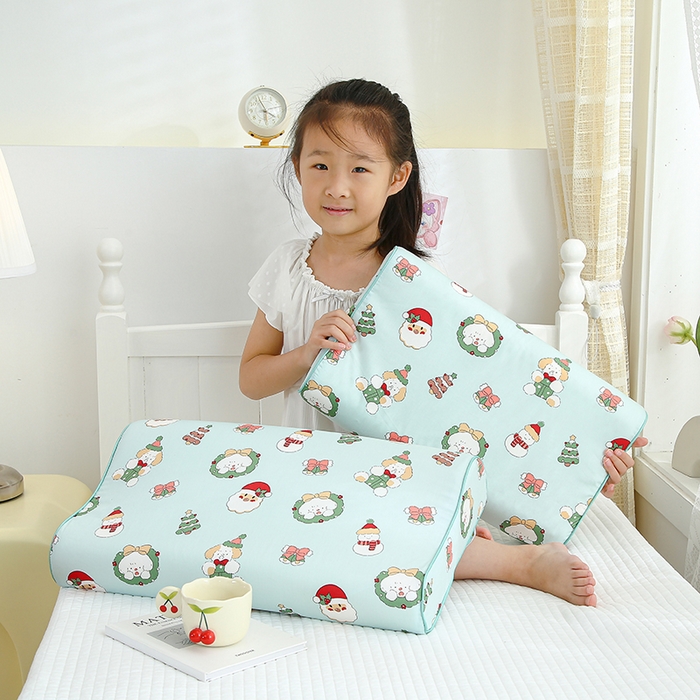 91家纺网 家纺一手货源 找家纺 良佐生活 2023新款A类全棉儿童乳胶枕头枕芯 圣诞节