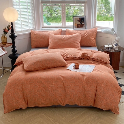 91家纺网 家纺一手货源 找家纺 妖妖家纺 2023秋冬新品温暖冬季生姜暖绒四件套 恩格午后