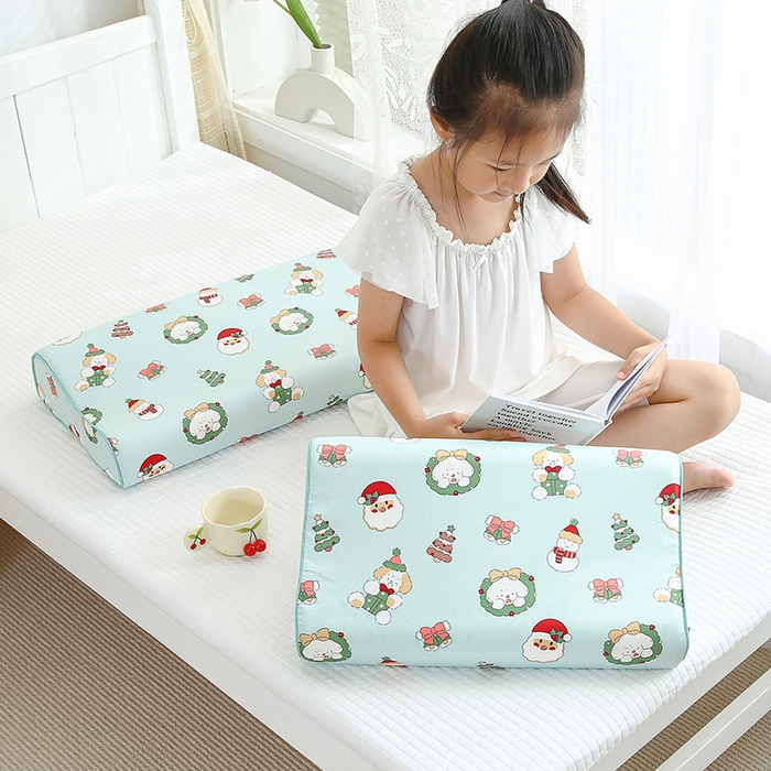 91家纺网 家纺一手货源 找家纺 良佐生活 2023新款A类全棉儿童乳胶枕头枕芯 圣诞节