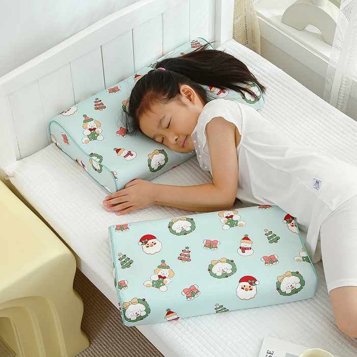 91家纺网 家纺一手货源 找家纺 良佐生活 2023新款A类全棉儿童乳胶枕头枕芯 圣诞节