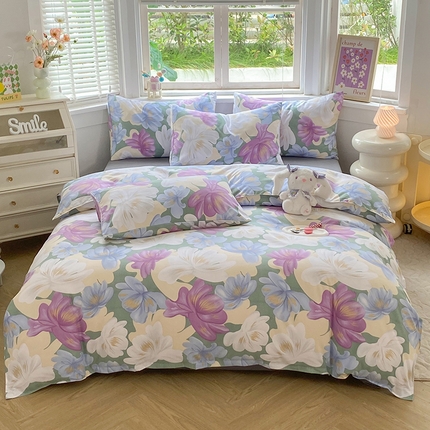 91家纺网 家纺一手货源 找家纺 妖妖家纺 2023秋冬新品温暖冬季生姜暖绒四件套 深秋风情