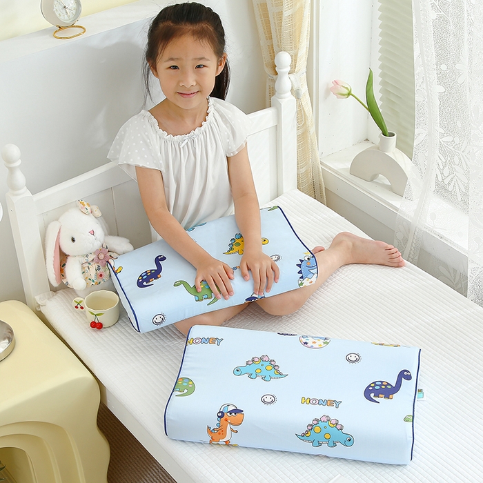 91家纺网 家纺一手货源 找家纺 良佐生活 2023新款A类全棉儿童乳胶枕头枕芯 快乐恐龙