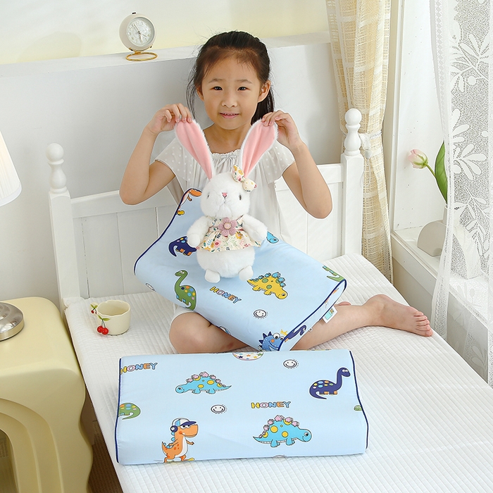 91家纺网 家纺一手货源 找家纺 良佐生活 2023新款A类全棉儿童乳胶枕头枕芯 快乐恐龙