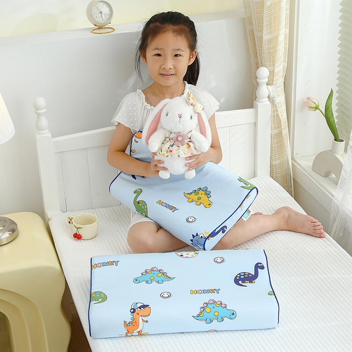 91家纺网 家纺一手货源 找家纺 良佐生活 2023新款A类全棉儿童乳胶枕头枕芯 快乐恐龙