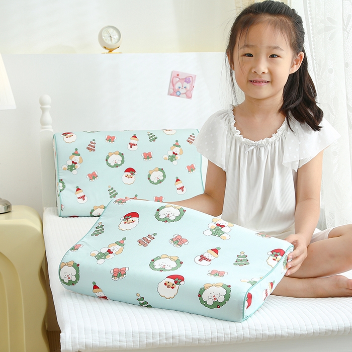 91家纺网 家纺一手货源 找家纺 良佐生活 2023新款A类全棉儿童乳胶枕头枕芯 圣诞节