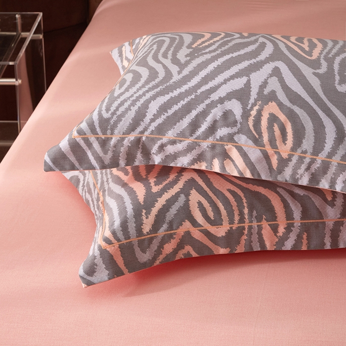 91家纺网 家纺一手货源 找家纺 启航家居 2025直播热款全棉精梳磨毛印花四件套-小资格调系列 画梦灰