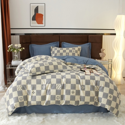 91家纺网 家纺一手货源 找家纺 （总）启航家居 2025直播热款全棉精梳磨毛印花四件套-小资格调系列