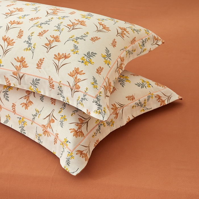 91家纺网 家纺一手货源 找家纺 启航家居 2025直播热款全棉精梳磨毛印花四件套-小资格调系列 兰花草