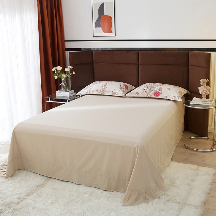 91家纺网 家纺一手货源 找家纺 启航家居 2025直播热款全棉精梳磨毛印花四件套-小资格调系列 娜西-粉