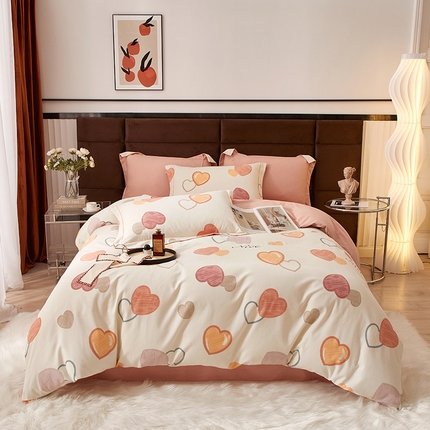 91家纺网 家纺一手货源 找家纺 （总）启航家居 2025直播热款全棉精梳磨毛印花四件套-小资格调系列