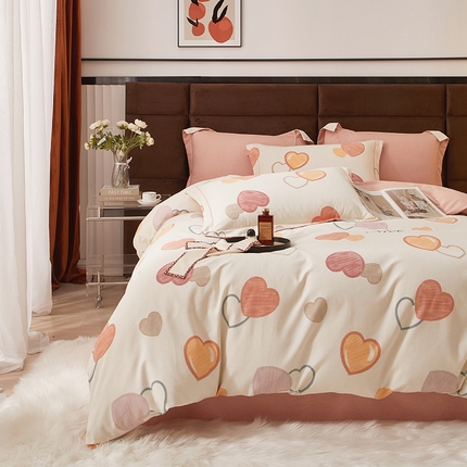 （总）启航家居 2025直播热款全棉精梳磨毛印花四件套-小资格调系列