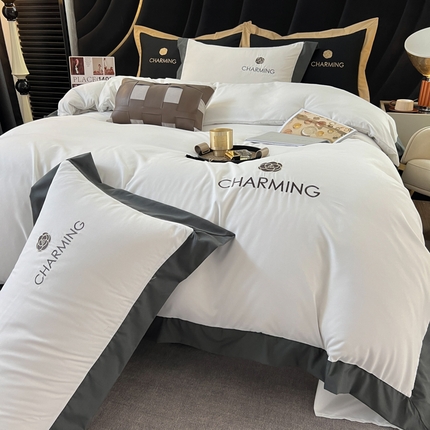 91家纺网 家纺一手货源 找家纺 （总）千希家纺家纺 2023新款亲肤磨毛刺绣四件套-时尚系列