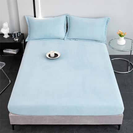 91家纺网 家纺一手货源 找家纺 （总）新款230克牛奶绒纯色床笠定做定制尺寸 