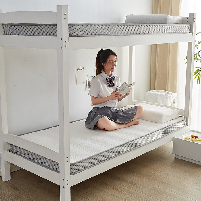 91家纺网 家纺一手货源 找家纺 锦丝钰床垫 开学季学生宿舍线条乳胶记忆海绵床垫 立体直线白色（6cm）