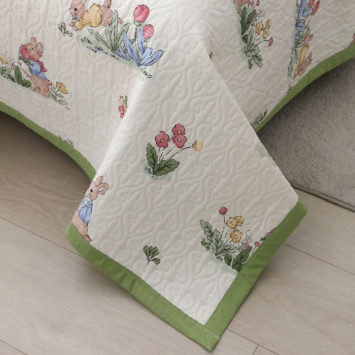 91家纺网 家纺一手货源 找家纺 40支全棉夹棉绗缝13372简约款印花多功能床盖夏被凉席 蘑菇屋