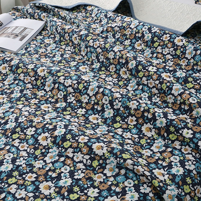 91家纺网 家纺一手货源 找家纺 40支全棉夹棉绗缝13372简约款印花多功能床盖夏被凉席 梦兰