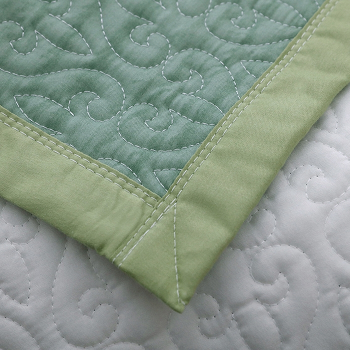 91家纺网 家纺一手货源 找家纺 40支全棉夹棉绗缝13372简约款印花多功能床盖夏被凉席 春日花园