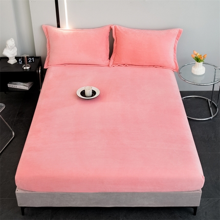 91家纺网 家纺一手货源 找家纺 （总）新款230克牛奶绒纯色床笠定做定制尺寸 