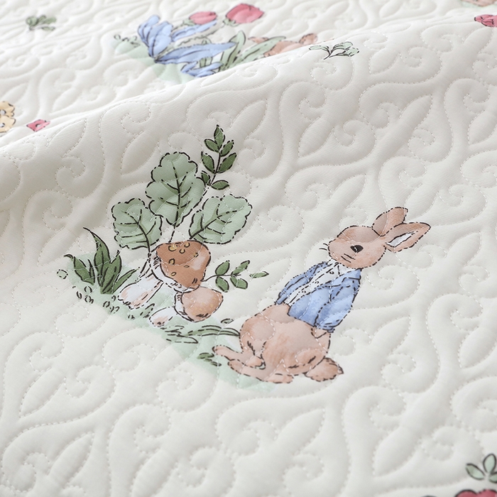 91家纺网 家纺一手货源 找家纺 40支全棉夹棉绗缝13372简约款印花多功能床盖夏被凉席 蘑菇屋