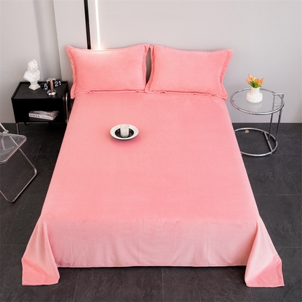 91家纺网 家纺一手货源 找家纺 （总）新款230克牛奶绒纯色床单定制定做尺寸