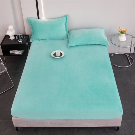 91家纺网 家纺一手货源 找家纺 （总）新款230克牛奶绒纯色床笠定做定制尺寸 