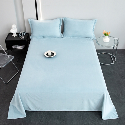 91家纺网 家纺一手货源 找家纺 （总）新款230克牛奶绒纯色床单定制定做尺寸