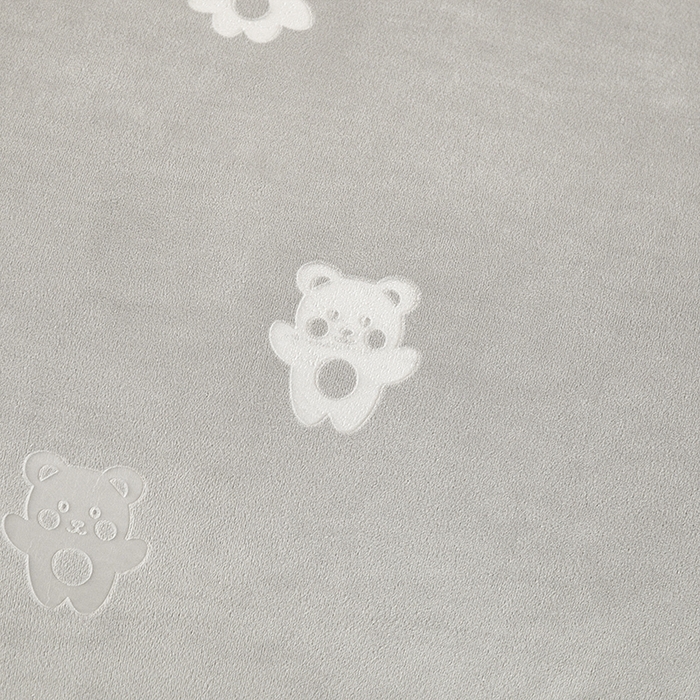 91家纺网 家纺一手货源 找家纺 新款全消光210克婴儿绒宝宝绒压花单被套定做定制尺寸 宝宝绒-灰小熊