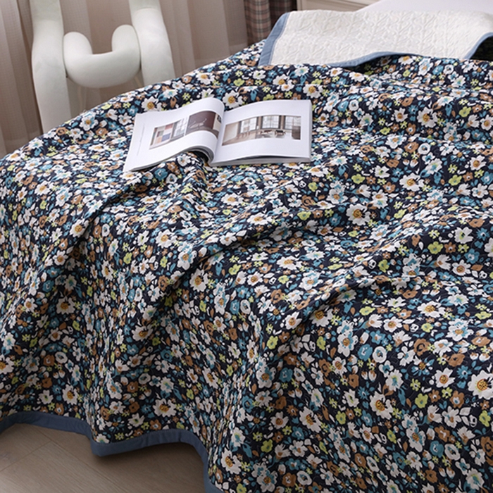 91家纺网 家纺一手货源 找家纺 40支全棉夹棉绗缝13372简约款印花多功能床盖夏被凉席 梦兰