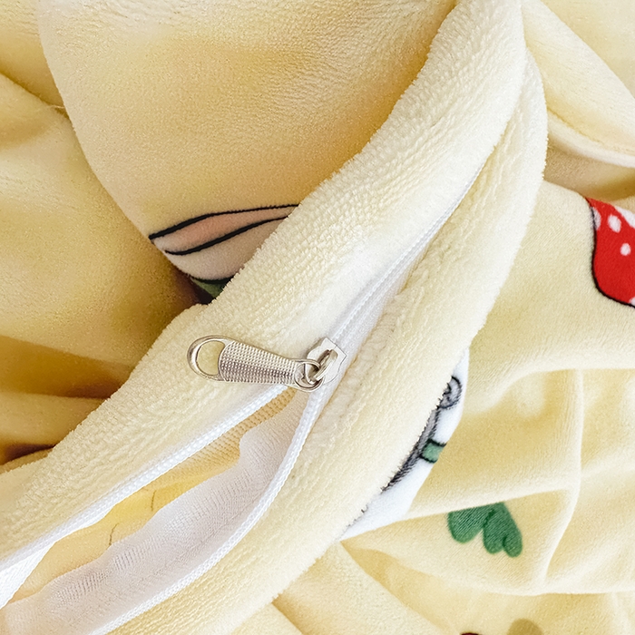 91家纺网 家纺一手货源 找家纺 新款230克高克重印花牛奶绒单被套定制定做尺寸 草莓兔