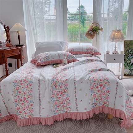 91家纺网 家纺一手货源 找家纺 （总）菊上家纺 2023秋冬新品法式花边全棉单床盖