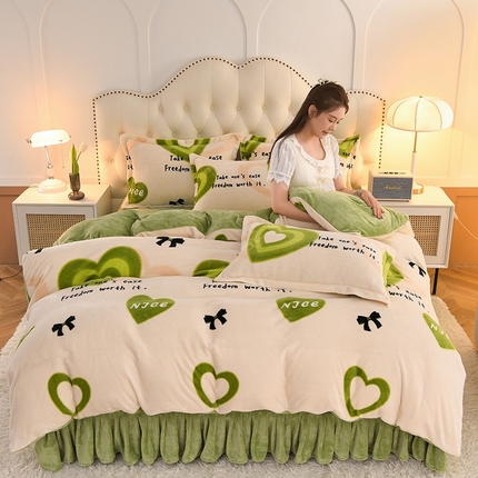 91家纺网 家纺一手货源 找家纺 （总）牵梦萦家纺 2025新款牛奶绒印花四件套系列