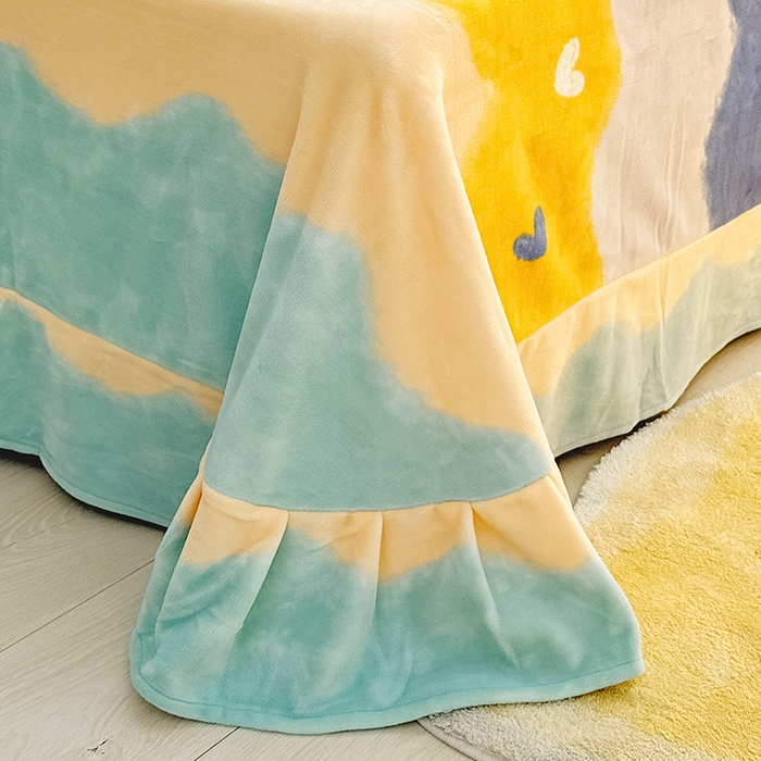 91家纺网 家纺一手货源 找家纺 新款230克印花牛奶绒床单定制定做尺寸  畅想