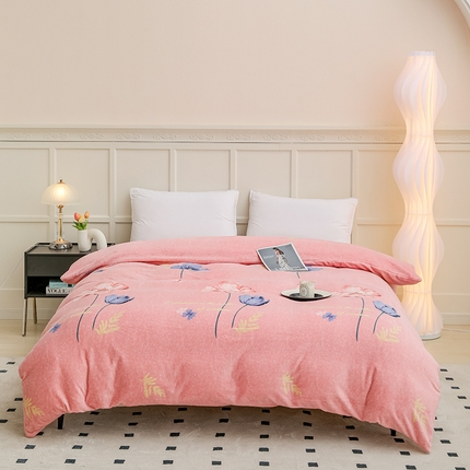 新款230克高克重印花牛奶绒单被套定制定做尺寸 花开那年