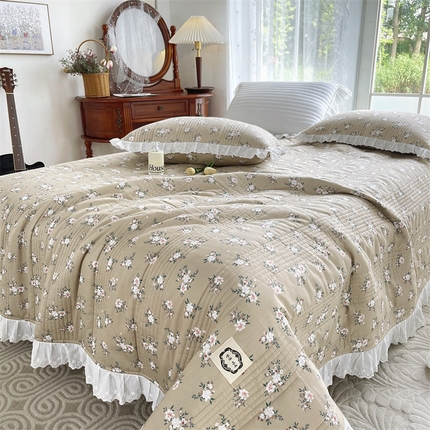 91家纺网 家纺一手货源 找家纺 （总）菊上家纺 2023秋冬新品法式花边全棉单床盖