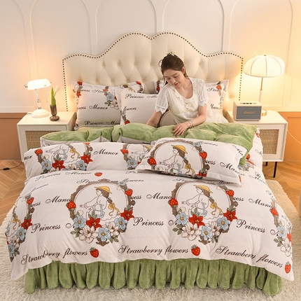 91家纺网 家纺一手货源 找家纺 （总）牵梦萦家纺 2025新款牛奶绒印花四件套系列