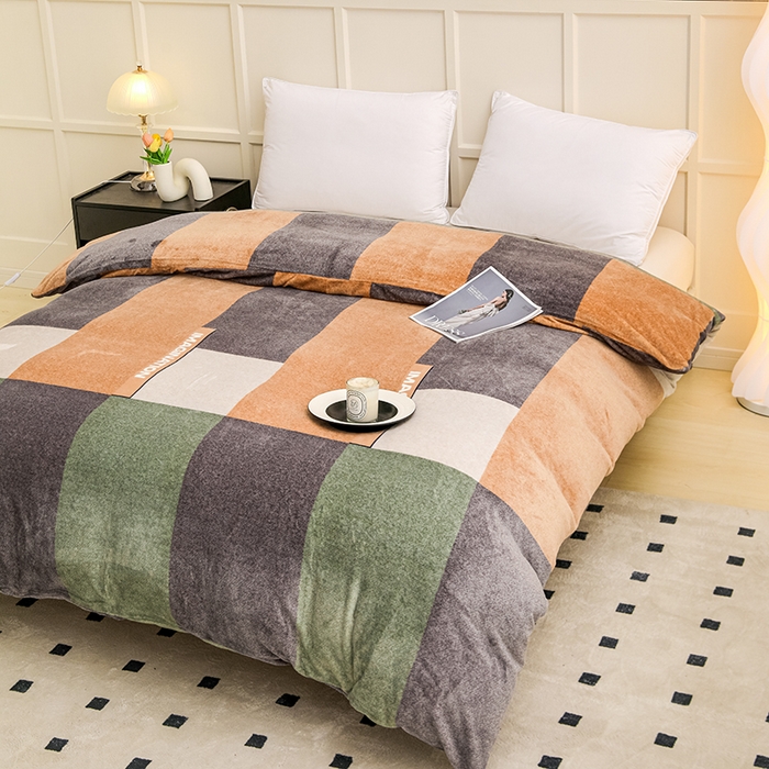 91家纺网 家纺一手货源 找家纺 新款230克高克重印花牛奶绒单被套定制定做尺寸 格调