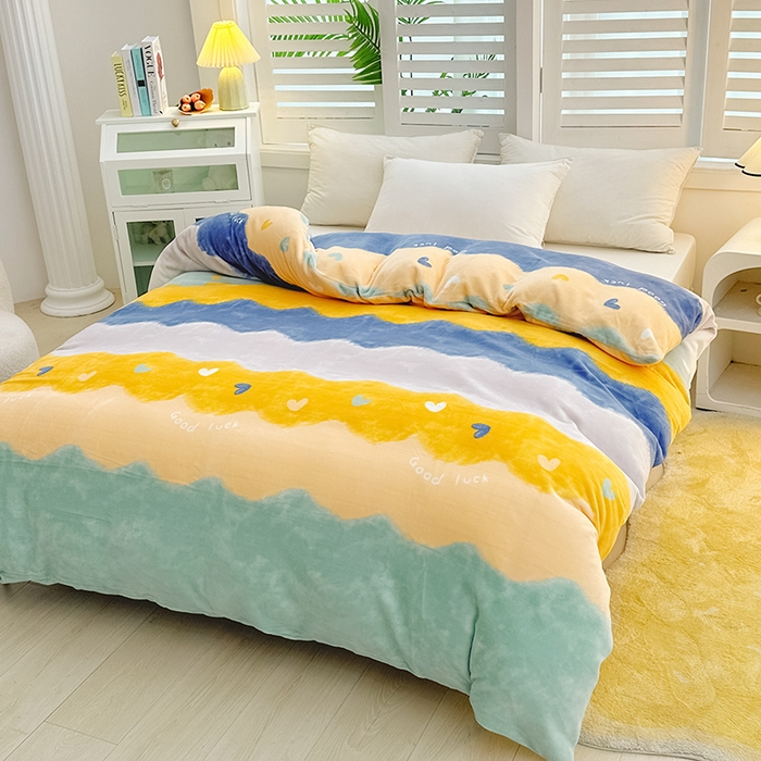 91家纺网 家纺一手货源 找家纺 新款230克高克重印花牛奶绒单被套定制定做尺寸 畅想