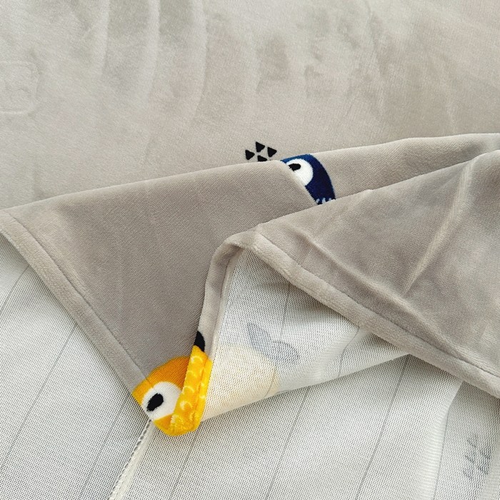 91家纺网 家纺一手货源 找家纺 新款230克印花牛奶绒床单定制定做尺寸  开心鱼