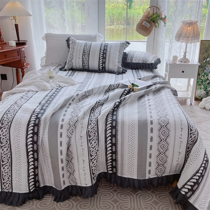 91家纺网 家纺一手货源 找家纺 （总）菊上家纺 2023秋冬新品法式花边全棉单床盖