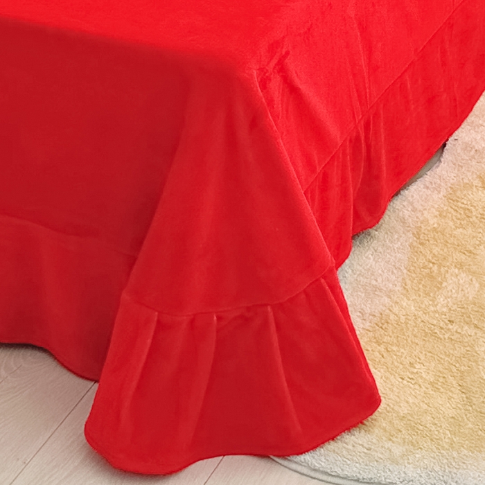 91家纺网 家纺一手货源 找家纺 新款230克印花牛奶绒床单定制定做尺寸  甜蜜一生