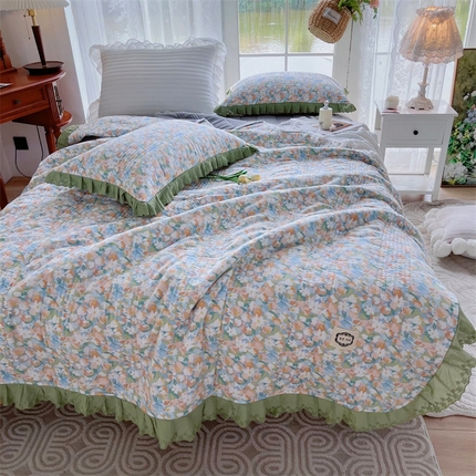 91家纺网 家纺一手货源 找家纺 （总）菊上家纺 2023秋冬新品法式花边全棉单床盖