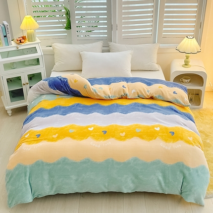 新款230克高克重印花牛奶绒单被套定制定做尺寸 畅想