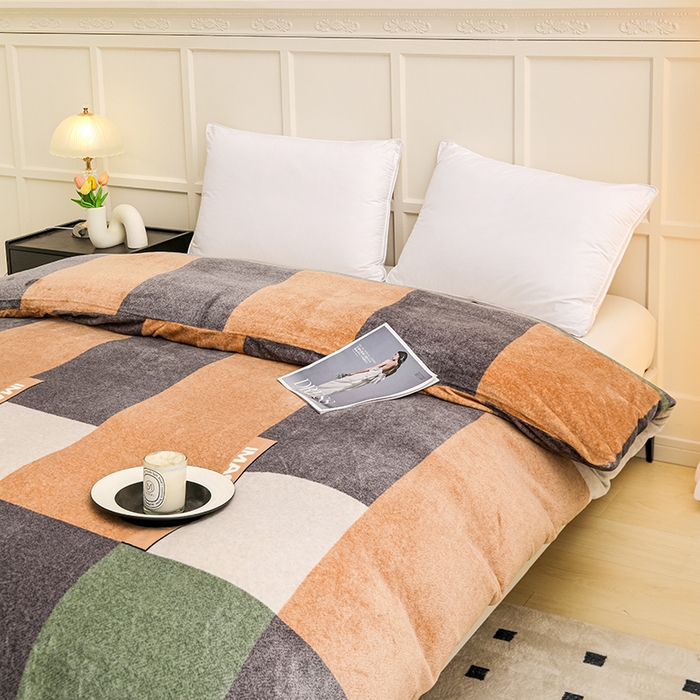 91家纺网 家纺一手货源 找家纺 新款230克高克重印花牛奶绒单被套定制定做尺寸 格调