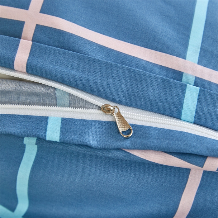 91家纺网 家纺一手货源 找家纺 杜先生 2023新款13372学生宿舍三件套纯棉三件套床单款 大方蓝格