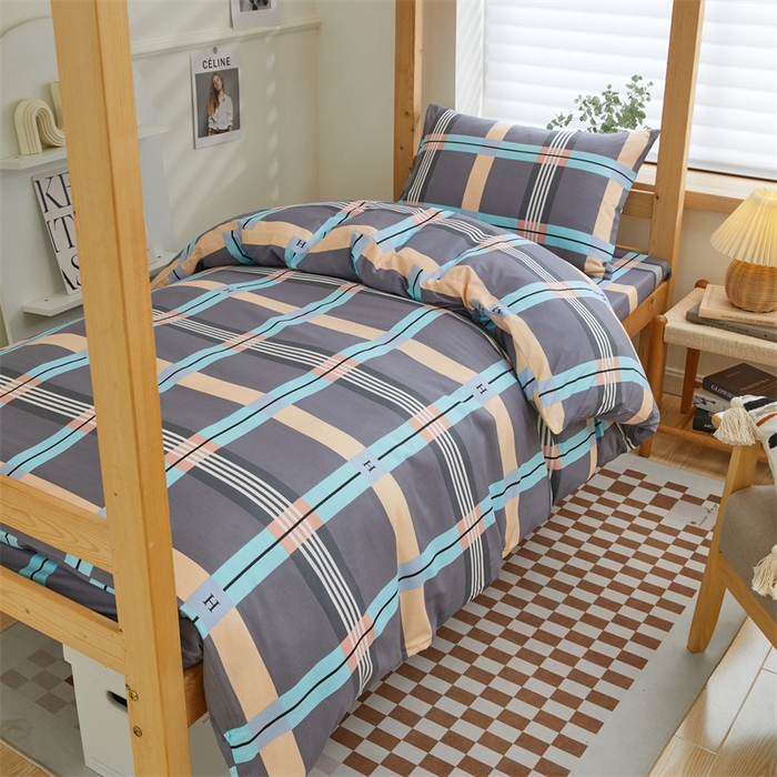 91家纺网 家纺一手货源 找家纺 杜先生 2023新款13372学生宿舍三件套纯棉三件套床单款 宇宙魔方-灰