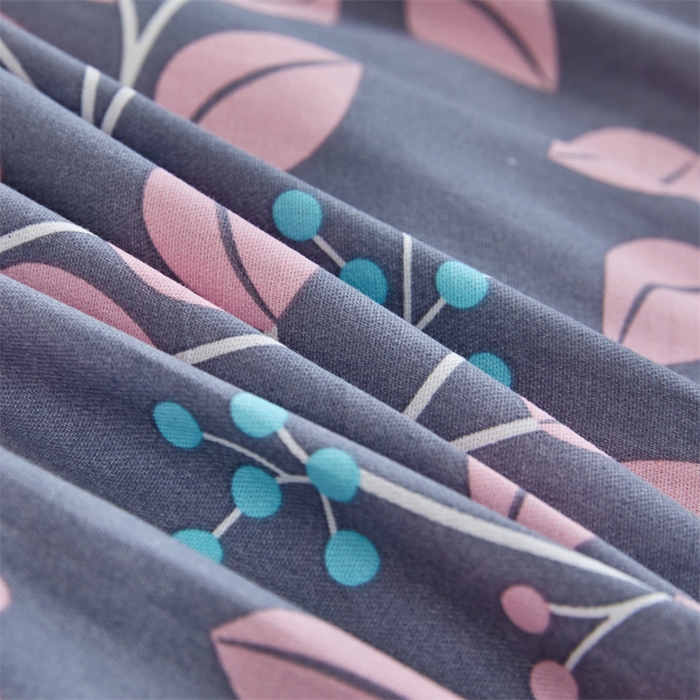 91家纺网 家纺一手货源 找家纺 杜先生 2023新款13372学生宿舍三件套纯棉三件套床单款 叶叶情深-晴