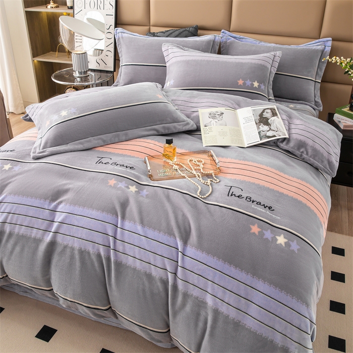 91家纺网 家纺一手货源 找家纺 优姿家纺 2024新款加厚全消光牛奶棉印花四件套 都市丽人