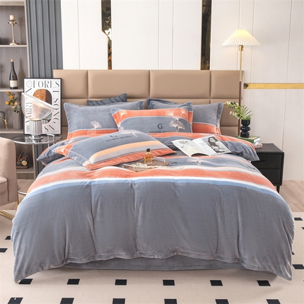 91家纺网 家纺一手货源 找家纺 优姿家纺 2024新款加厚全消光牛奶棉印花四件套 银杏叶