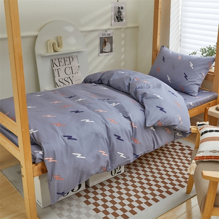 杜先生 2023新款13372学生宿舍三件套纯棉三件套床单款 心愿-灰